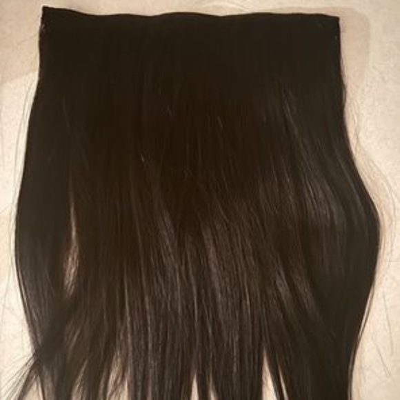 18" Dark Brown 100% Human Hair Extension Weft (halo) - Picture 1 of 4